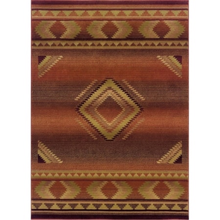 Area Rugs, Generations 1506C 3X5 Rectangle - Red/ Beige-Polypropylene